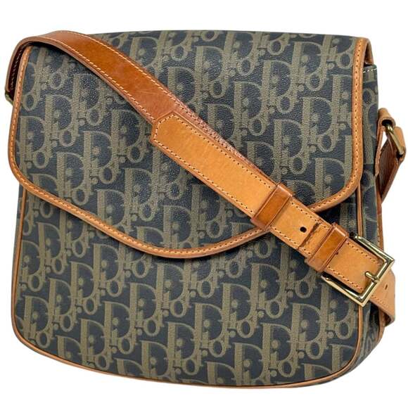 CHRISTIAN DIOR Handbags - Christian Dior Trotter Pattern Shoulder Bag, Logo Print, Coated Canvas, Black...